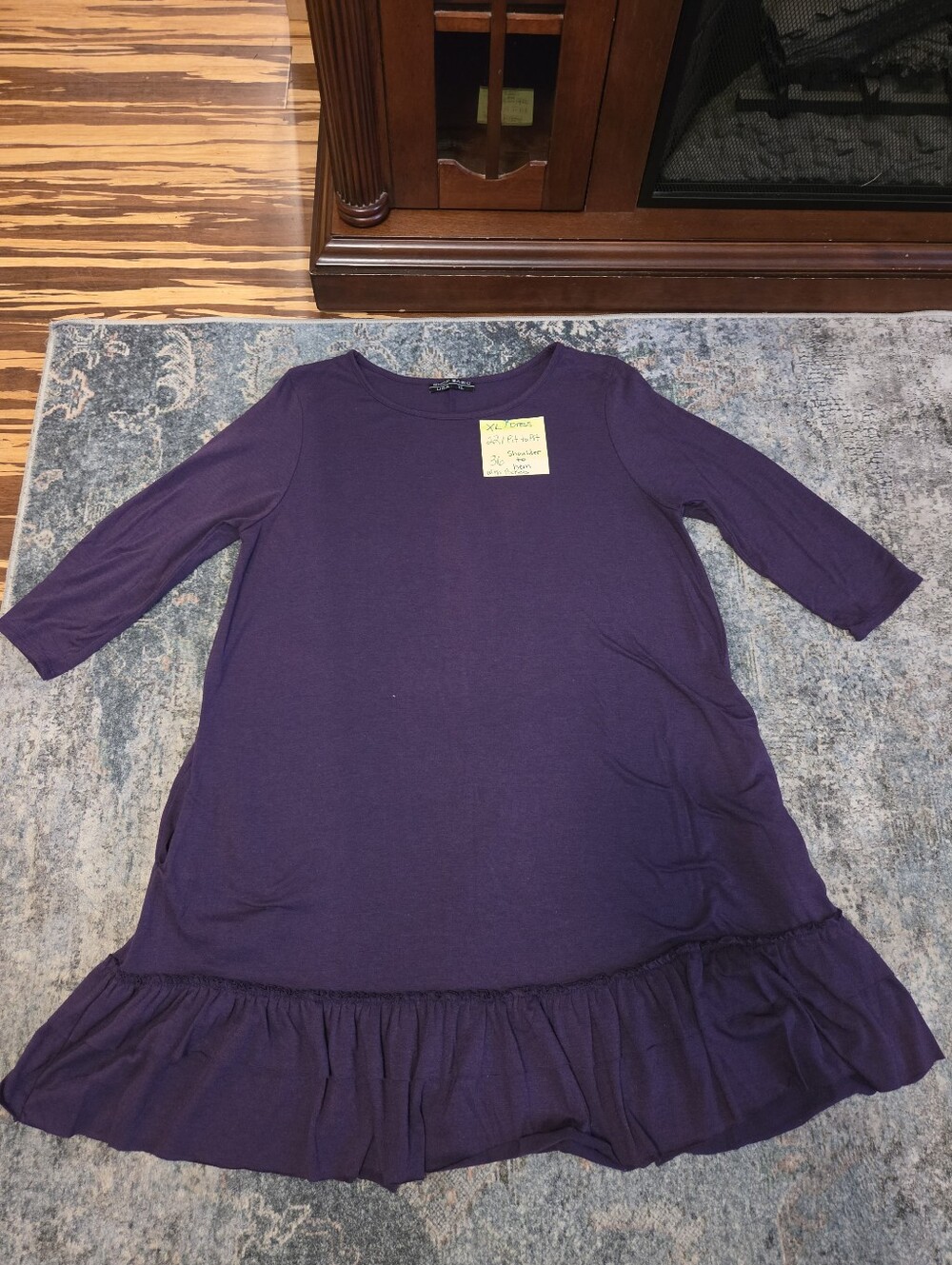 Shop Basic Size XL Purple Ruffle-Hem Dress
